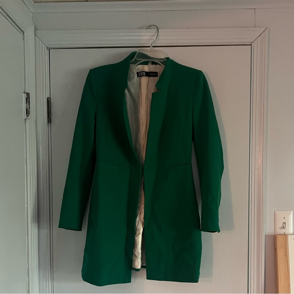 ZARA Women's Green Blazer Coat
